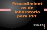 Procedimientos de laboratorio para PPF