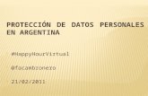 Protección de Datos Personales en Argentina   @facambronero