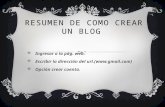 Resumen de como crear un blog