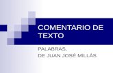 Comentario del texto "Palabras" de Juan José Millás