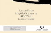 La política lingüística en la UPV/EHU