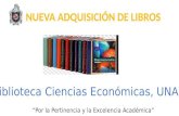 Nueva Adquisición de Libros En Biblioteca Ciencias Economicas, Agosto 2014