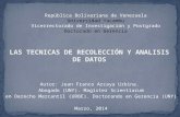 Jean Franco Arcaya. Técnicas de Recolección y Análisis de Datos