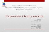 Comunicacion Oral y Escrita ( Expresiones)