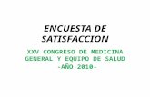 Encuesta de satisfacción XXV Congreso Argentino Medicina General y Equipos de Salud 2010
