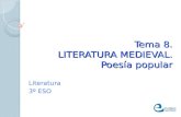 3.8. Literatura medieval. Poesía popular