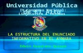La estructura del enunciado informativo en el aymara