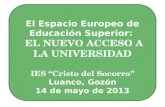 Información sobre PAU y acceso Universidad para padres (mayo 2013)