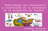 Habilidades del pensamiento y creatividad en la asigantura de español