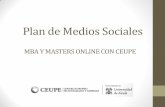 Plan de Medios Sociales - MBA y Masters Online con CUPE