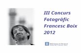III Concurs Fotografic Francesc Boix 2012