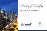 Inversiones en la Provincia de Guna Yala - Vigencia 2015 (SPNF).  Ejecución al 31 de mayo