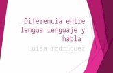Diferencia entre lengua lenguaje y habla