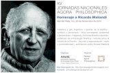 Jornadas Agoras 2015. Homenaje a Ricardo Maliandi