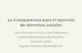 Transparencia Para El Ejercicio de Derechos Sociales