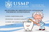 Anestesicos Locales Para Paciente Con HTA