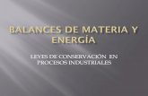 7.5 Balances de Materia y Energía Preliminares