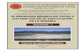 El Problema Hidrico de Tacna y Los Efectos de Su Explotacion en La Mineria