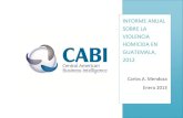 Informe Anual Sobre Violencia Homicida en Guatemala 2012 CABI