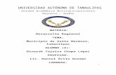 Municipio de Valle Hermoso, Tamaulipas Dinorah Yajaira Chapa Lopez Licenciada en Economia 8 Vo