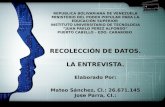 Técnica de Recolección de Datos, Entrevista.