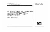 Norma COVENIN 2268-1996. Plaguicidas. Transporte, almacenamiento, Medidas de Salud Ocupacional