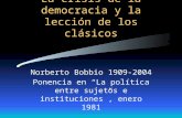 Norberto Bobbio Democracia y lección clásicos