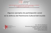 Algunos ejemplos de participación social en la defensa del Patrimonio Cultural del mundo