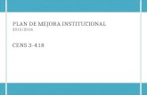 PLAN DE MEJORA INSTITUCIONAL CENS 3-418     2015 2016