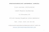 Progranació General del CEIP Mestre Guillemet curs 2015-2016