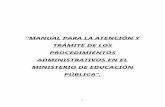 Manual Para La Atención y Trámite de Los Procedimientos Administrativos en El Mep