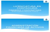 CLASE NO. 1 Administración Financiera de Activos Fijos