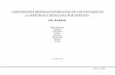 CONCESIONES MINERAS OTORGADAS EN LOS ESTADOS DE LA REPUBLICA MEXICANA POR SEXENIO