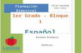 Plan 1er Grado - Bloque 1 Español