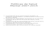 Políticas de Salud Mental 2007 2015