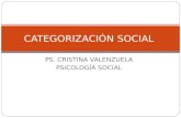 Cognición Social v, Categorización Social e Identidad Social