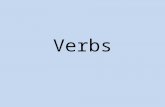 Verbs. I – yoWe – nosotros You - tú He, she, it, you – él, ella, usted They, you - ellos, ellas, ustedes Verbs Verbs change spelling depending on who.