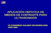 APLICACIÓN HEPATICA DE MEDIOS DE CONTRASTE PARA ULTRASONIDOS VII CONGRESO GALEGO DE RADIOLOXIA VIGO 2007.
