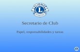 Secretario de Club Papel, responsabilidades y tareas.