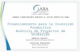 Financiamiento para la Inversión Productiva Análisis de Proyectos de Inversión JORNADA FINANCIAMIENTO BANCARIO AL SECTOR PRODUCTIVO PyMEs Ignacio Garate.