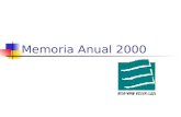 Memoria Anual 2000 Contenido Introducción Carta del Presidente del Directorio Directorio Organigrama Entorno Económico en el 2000 Resultados de Gestión.