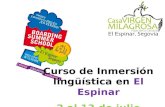 Curso de Inmersión lingüística en El Espinar 2 al 13 de julio.