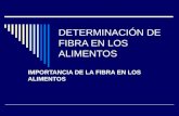 DETERMINACIÓN DE FIBRA EN LOS ALIMENTOS IMPORTANCIA DE LA FIBRA EN LOS ALIMENTOS.