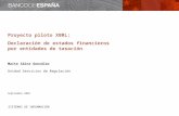 SISTEMAS DE INFORMACIÓN Proyecto piloto XBRL: Declaración de estados financieros por entidades de tasación Maite Sáinz González Unidad Servicios de Regulación.