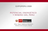 POTENCIAL ENERGÉTICO Y MINERO DEL PERÚ Arq. Juan Valdivia Romero Ministro de Energía y Minas EXPOPERU 2008.