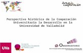Perspectiva histórica de la Cooperación Universitaria la Desarrollo en la Universidad de Valladolid.