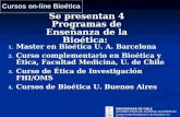 Cursos on-line Bioética Se presentan 4 Programas de Enseñanza de la Bioética: UNIVERSIDAD DE CHILE VICERRECTORIA DE ASUNTOS ACADÉMICOS Centro Interdisciplinario.