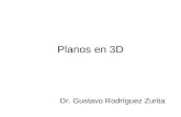 Planos en 3D Dr. Gustavo Rodríguez Zurita. Planos en 3D. Punto por el que sabemos pasa el plano Punto cualquiera sobre nuestro plano Resta vectorial contenida.