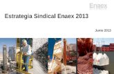 Junio 2013 Estrategia Sindical Enaex 2013. ENAEX S.A.  Filial del Holding SK; 92 años  3° productor de NH3 (3 plantas productoras)  1° proveedor de.