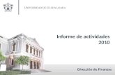 Informe de actividades 2010 Dirección de Finanzas